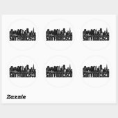 Sticker Rond San Francisco Skyline (Feuille)