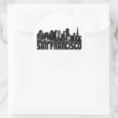 Sticker Rond San Francisco Skyline (Sac)
