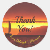 Sticker Rond San Francisco Sunset Merci 1124 (Devant)