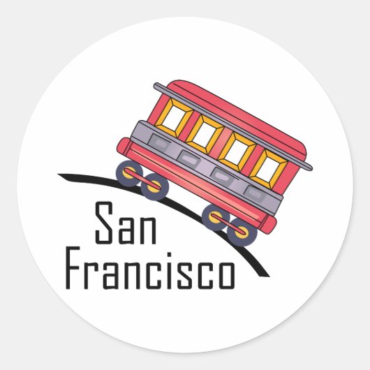 Sticker Rond san francisco trolley (Devant)