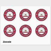 Sticker Rond San Jose Californie (Feuille)
