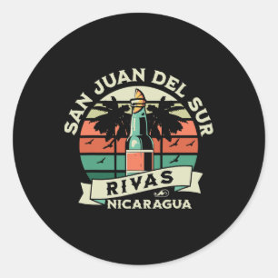 Sticker Rond San Juan Del Sur Rivas Nicaragua Carte Artesanía S