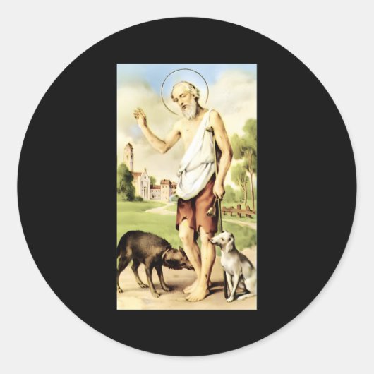 Sticker Rond San Lazaro Cuba Babalu Aye (Devant)