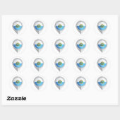 Sticker Rond San Marino Pin Emplacement Indicateur (Feuille)