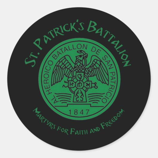 Sticker Rond San Patricios Saint Patrick Battalion (Devant)