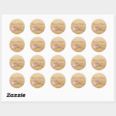 Sticker Rond Sand Beach Seashell Beach Mariage Favoriser les Ét (Feuille)
