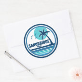 Sticker Rond Sandbridge Beach Virginia Palm Tree Birds (Enveloppe)