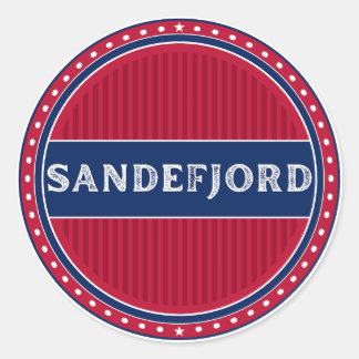 Sticker Rond Sandefjord City Pride Emblem – Norwegian Identity