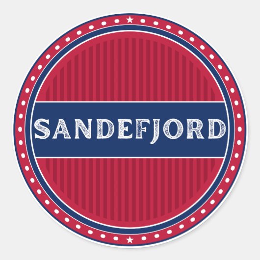 Sticker Rond Sandefjord City Pride Emblem – Norwegian Identity (Devant)