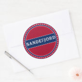 Sticker Rond Sandefjord City Pride Emblem – Norwegian Identity (Enveloppe)