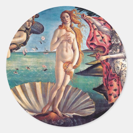 Sticker Rond Sandro Botticelli - Naissance de Vénus - Beaux-Art (Devant)