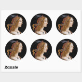 Sticker Rond Sandro Botticelli - Portrait de Simonetta Vespucci (Feuille)