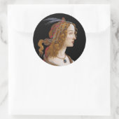 Sticker Rond Sandro Botticelli - Portrait de Simonetta Vespucci (Sac)