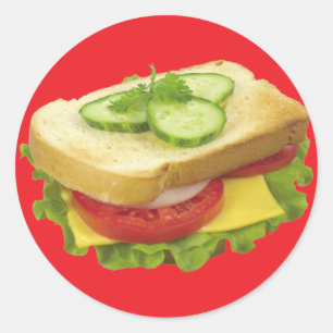 Sticker Rond Sandwich à déjeuner