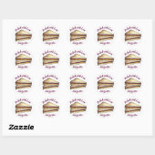 Sticker Rond Sandwich au beurre d'arachide emballé avec déjeune (Feuille)