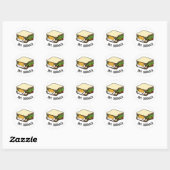 Sticker Rond Sandwich au jambon Funny Hamster Pun (Feuille)