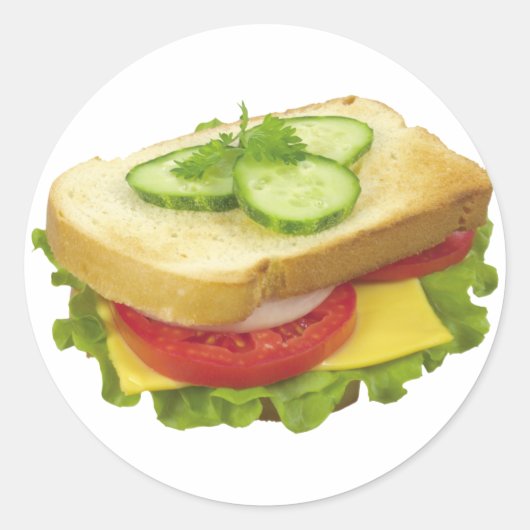 Sticker Rond Sandwich du déjeuner (Devant)