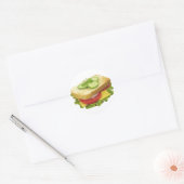 Sticker Rond Sandwich du déjeuner (Enveloppe)