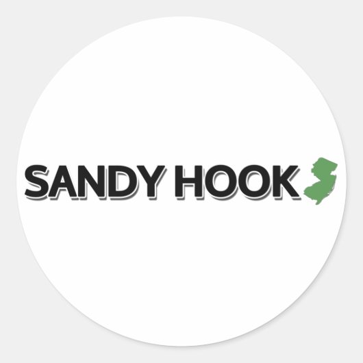 Sticker Rond Sandy Hook, New Jersey (Devant)