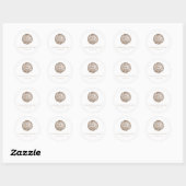 Sticker Rond Sandy Seashells Marine Ocean Beach Mariage (Feuille)