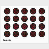 Sticker Rond Sang Rouge Vegvísir (Viking Compass) (Feuille)
