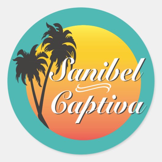 Sticker Rond Sanibel et les îles Captiva Floride (Devant)