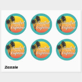 Sticker Rond Sanibel et les îles Captiva Floride (Feuille)