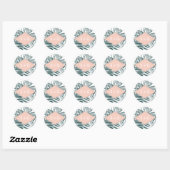 Sticker Rond Sanibel | Monogramme de Mariage botanique tropical (Feuille)