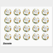Sticker Rond Sanitizer à la main Mariage à oranges (Feuille)