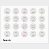 Sticker Rond Sanitizer Mariage à fleurs en bois blanc personnal (Feuille)