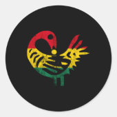 Sticker Rond Sankofa African Bird Ghanese Flag Pride Junetdix (Devant)