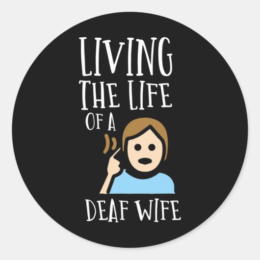 Sticker Rond Sans Audience - Sourd - Incapable D'Entendre - Sou (Devant)