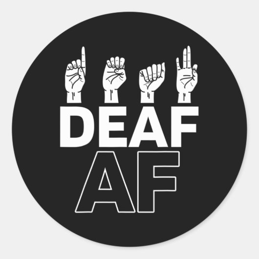 Sticker Rond Sans Audience - Sourd - Incapable D'Entendre - Sou (Devant)