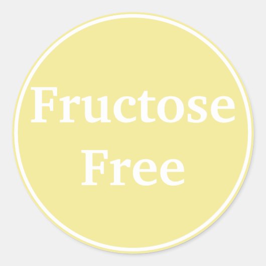 Sticker Rond Sans Fructose. Pas de fructose. Alimentation santé (Devant)