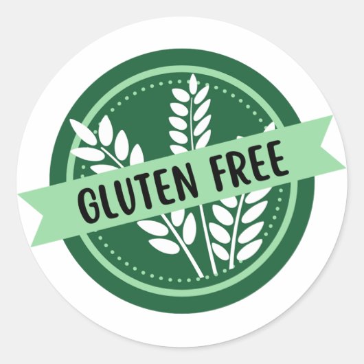 Sticker Rond Sans gluten, sans gluten, coeliaque (Devant)