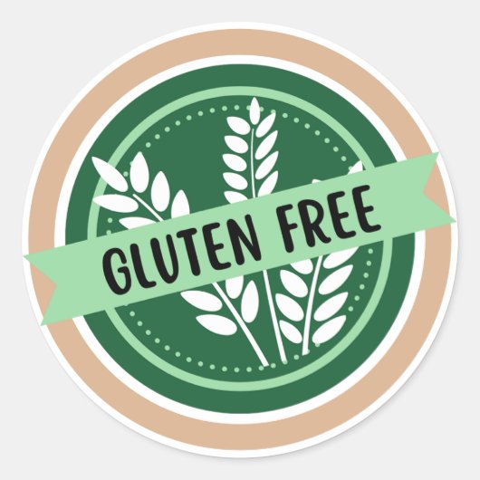 Sticker Rond Sans gluten, sans gluten, coeliaque (Devant)