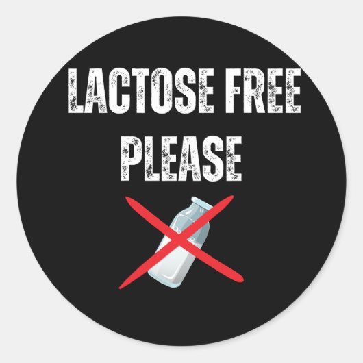 Sticker Rond Sans lactose s'il vous plaît (Devant)