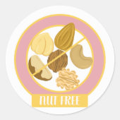 Sticker Rond Sans Noix Allergie Sûr (Devant)