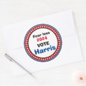 Sticker Rond Sans peur en 2024 avec un vote pour le bouton Harr (Enveloppe)