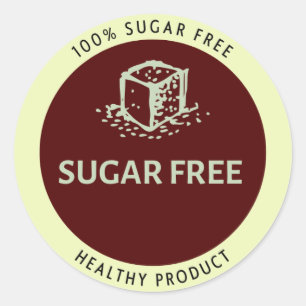 Sticker Rond Sans sucre, produit sain