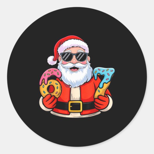 Sticker Rond Santa 67 Ice Cream Drip Christmas  (Devant)