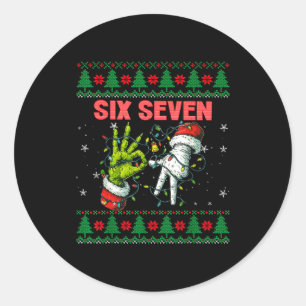 Sticker Rond Santa 67 Noël Sweater hideux Fingers Six Sept