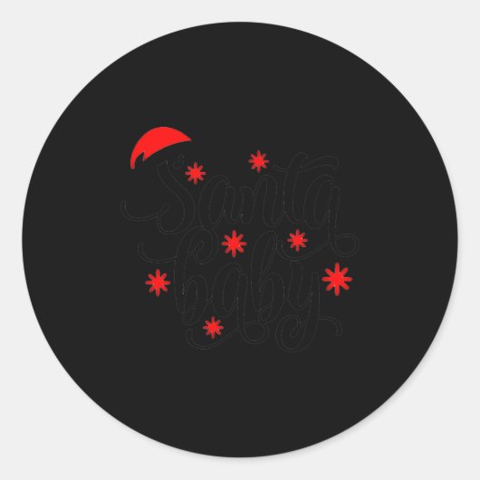 Sticker Rond Santa Baby Pregnancy Announcement Christmas Santa (Devant)