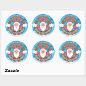 Sticker Rond Santa Claus (Feuille)
