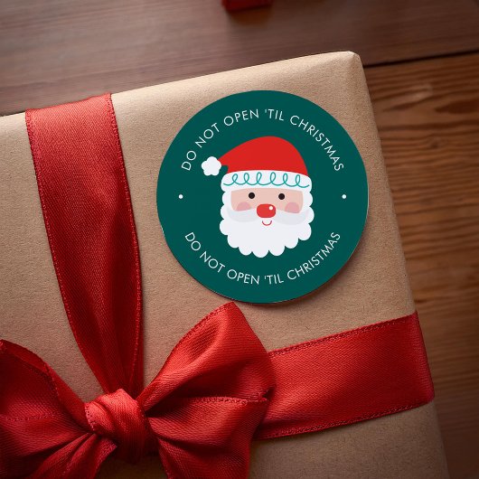 Sticker Rond Santa Claus - Ajouter votre propre texte Noël