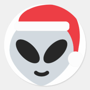 Sticker Rond santa claus alien emoji