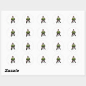 Sticker Rond Santa Claus Avec Énorme Pastèque (Feuille)