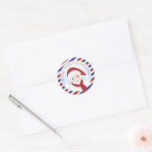 Sticker Rond Santa Claus bleu et rouge (Enveloppe)