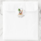 Sticker Rond Santa Claus cool, Palm Tree, Beach Bokeh (Sac)