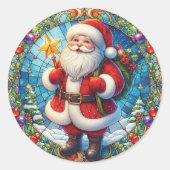 Sticker Rond Santa Claus en verre (Devant)
